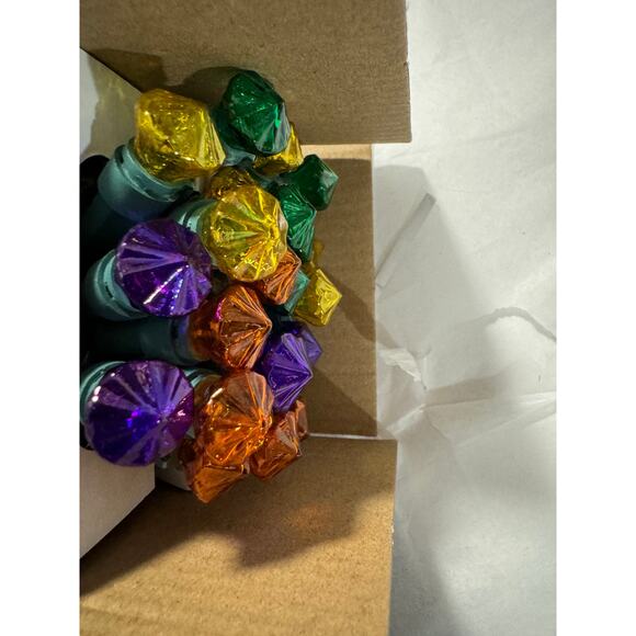 NIB Halloween Gemstone String Lights 50 Count 120V ETL Certified Plug In - Picture 2 of 4